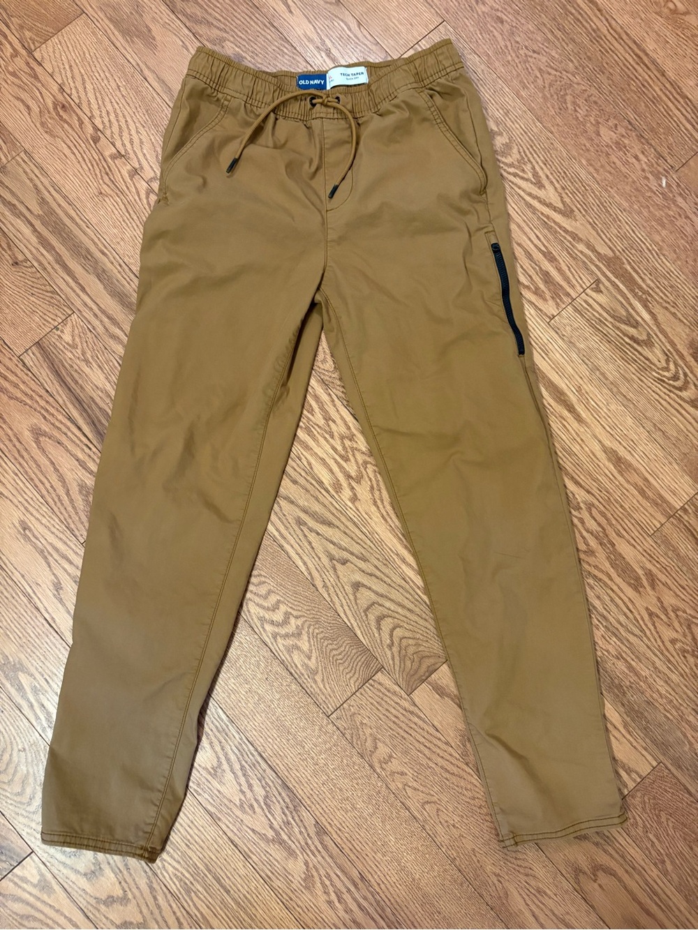 Old Navy Men's Khaki Drawstring Chinos with Zip Pocket